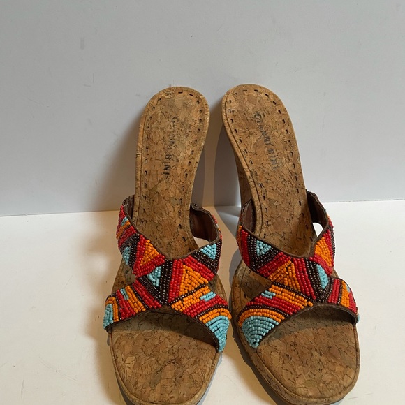 Gianni Bini Cork Beaded Heels Size 9 - Picture 2 of 5